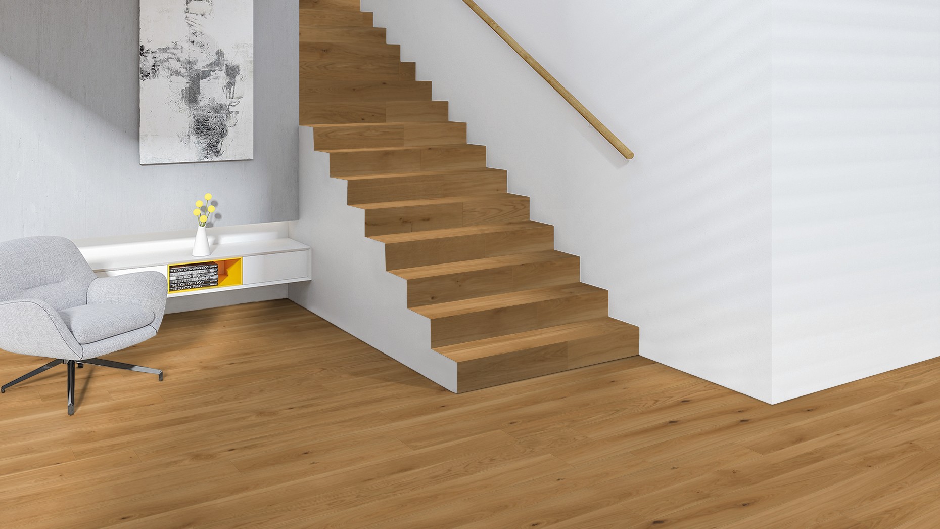 The made-to-measure parquet solution for your staircase. 