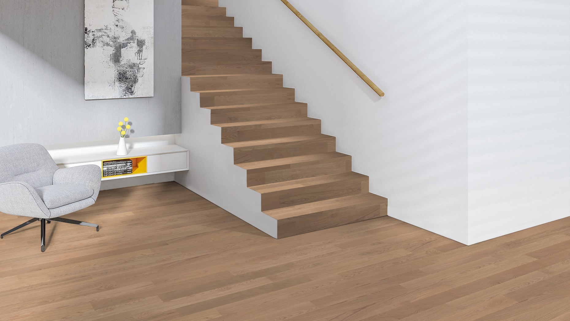 The made-to-measure parquet solution for your staircase. 