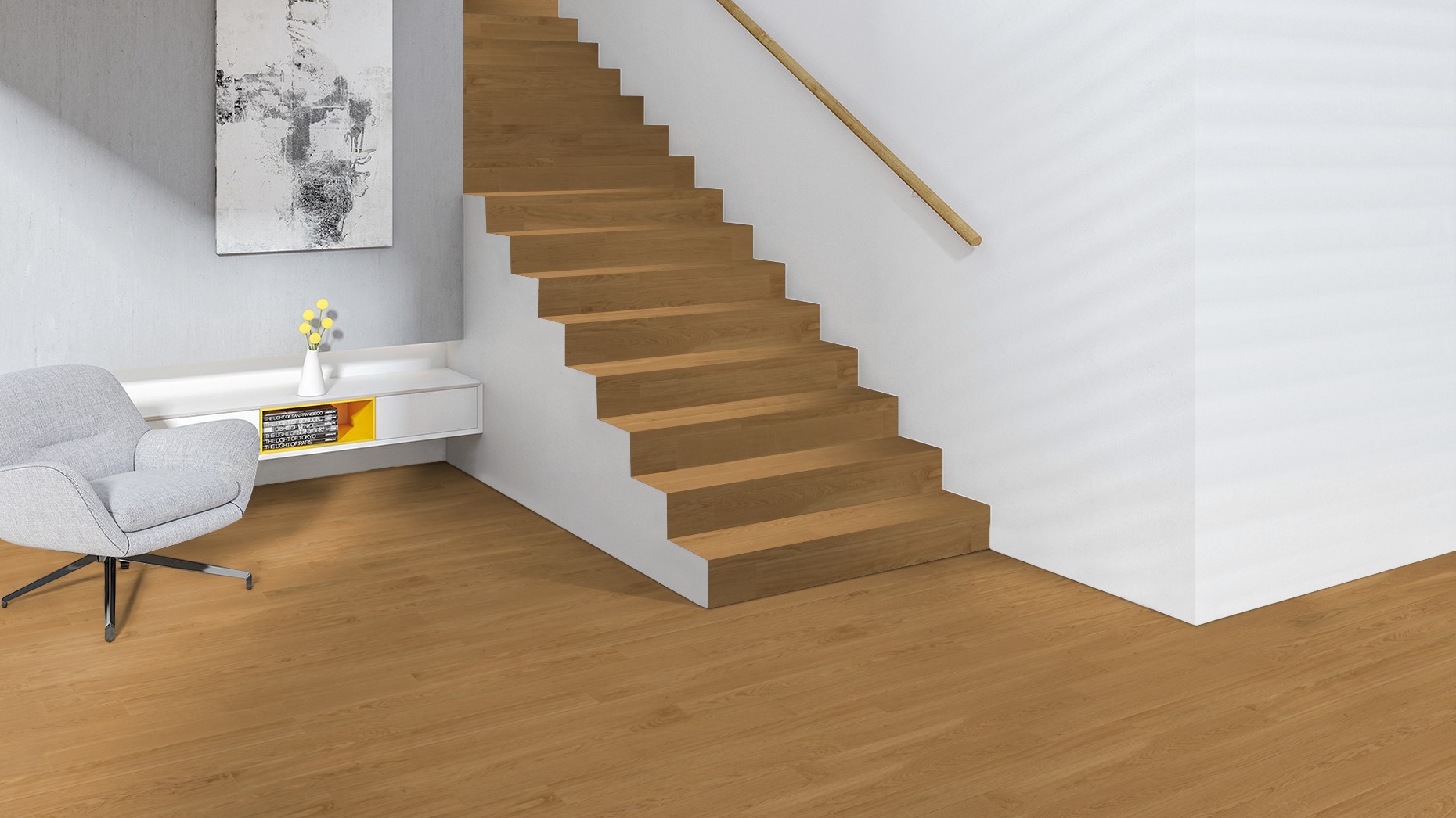 The made-to-measure parquet solution for your staircase. 