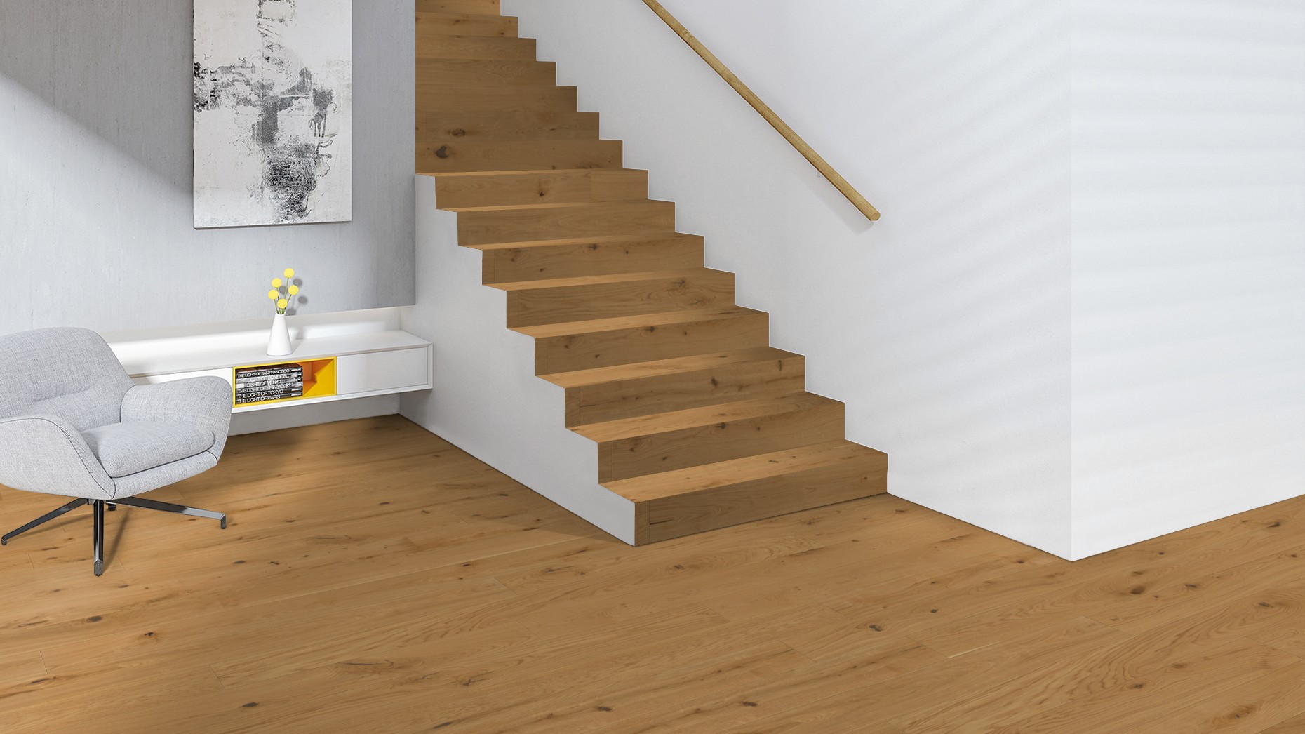The made-to-measure parquet solution for your staircase. 