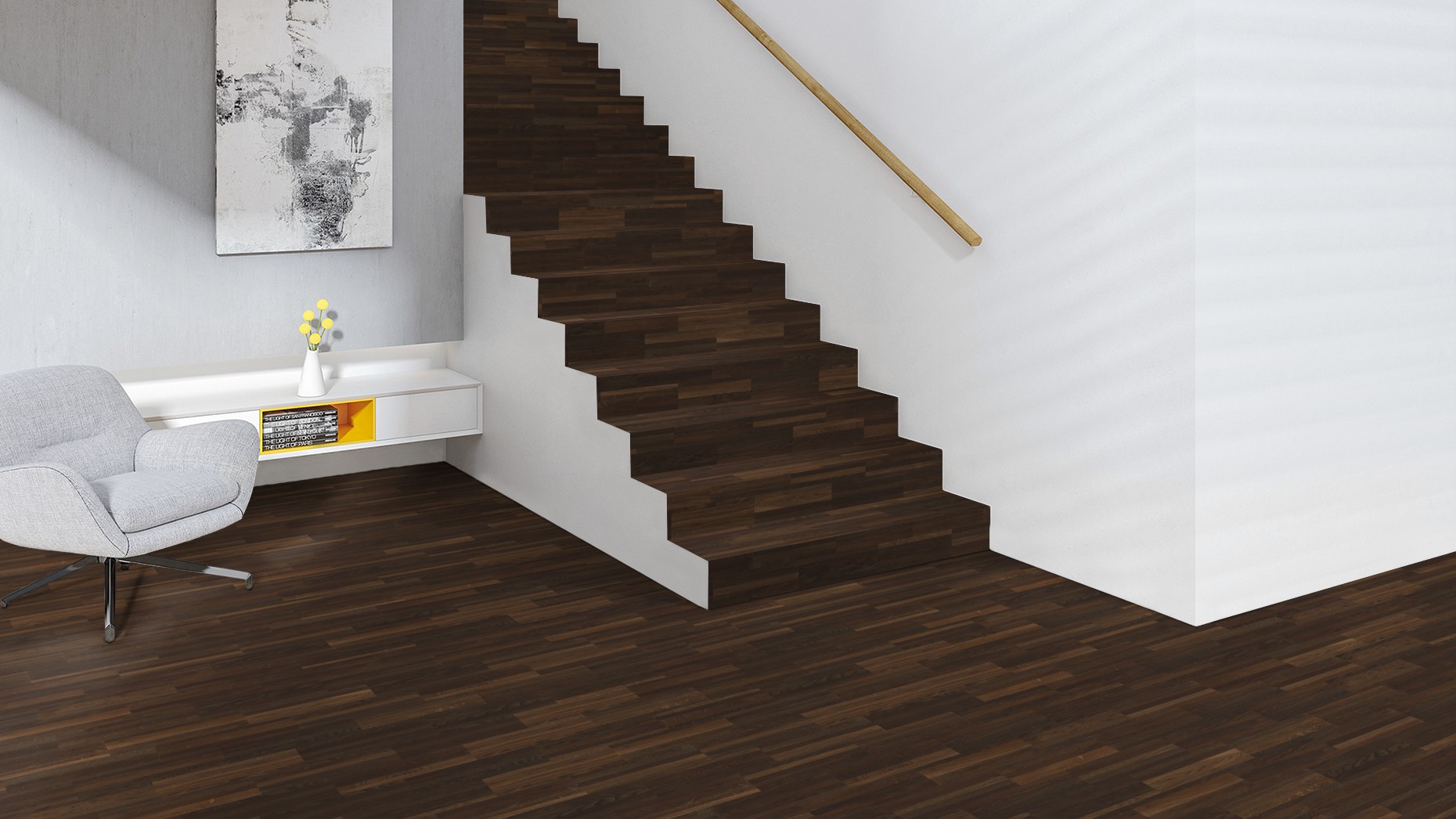 The made-to-measure parquet solution for your staircase. 