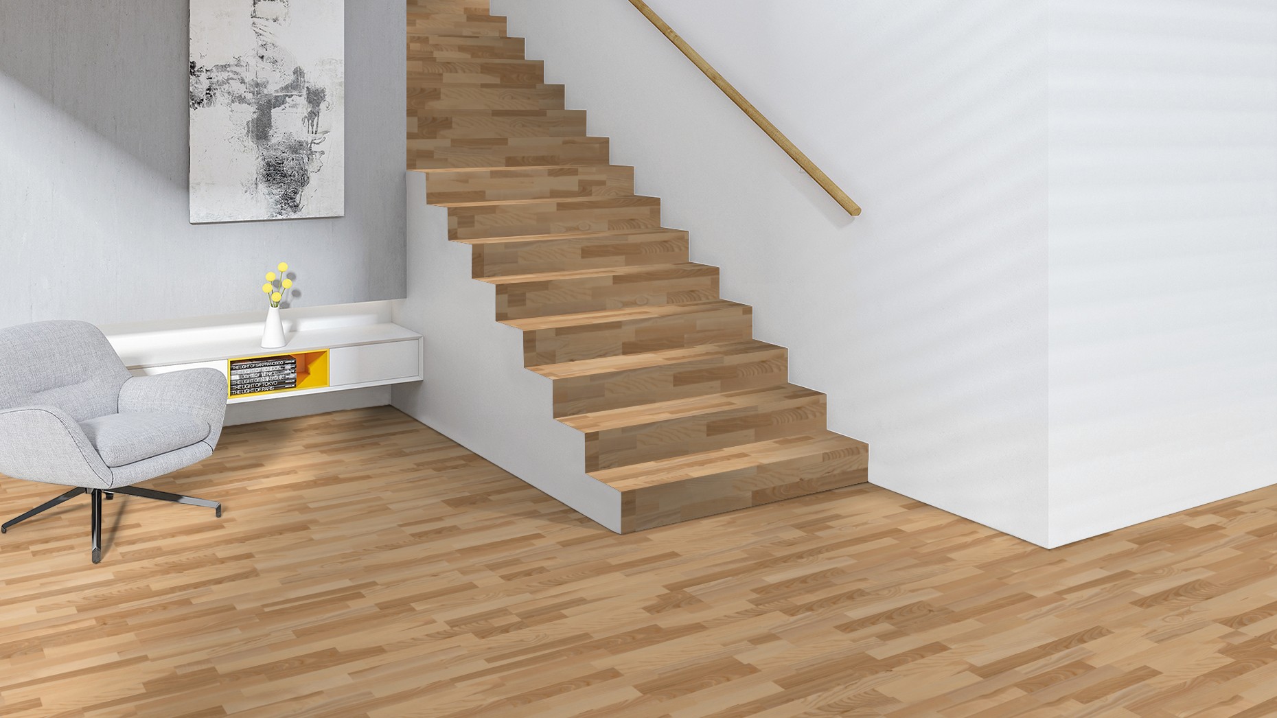 The made-to-measure parquet solution for your staircase. 
