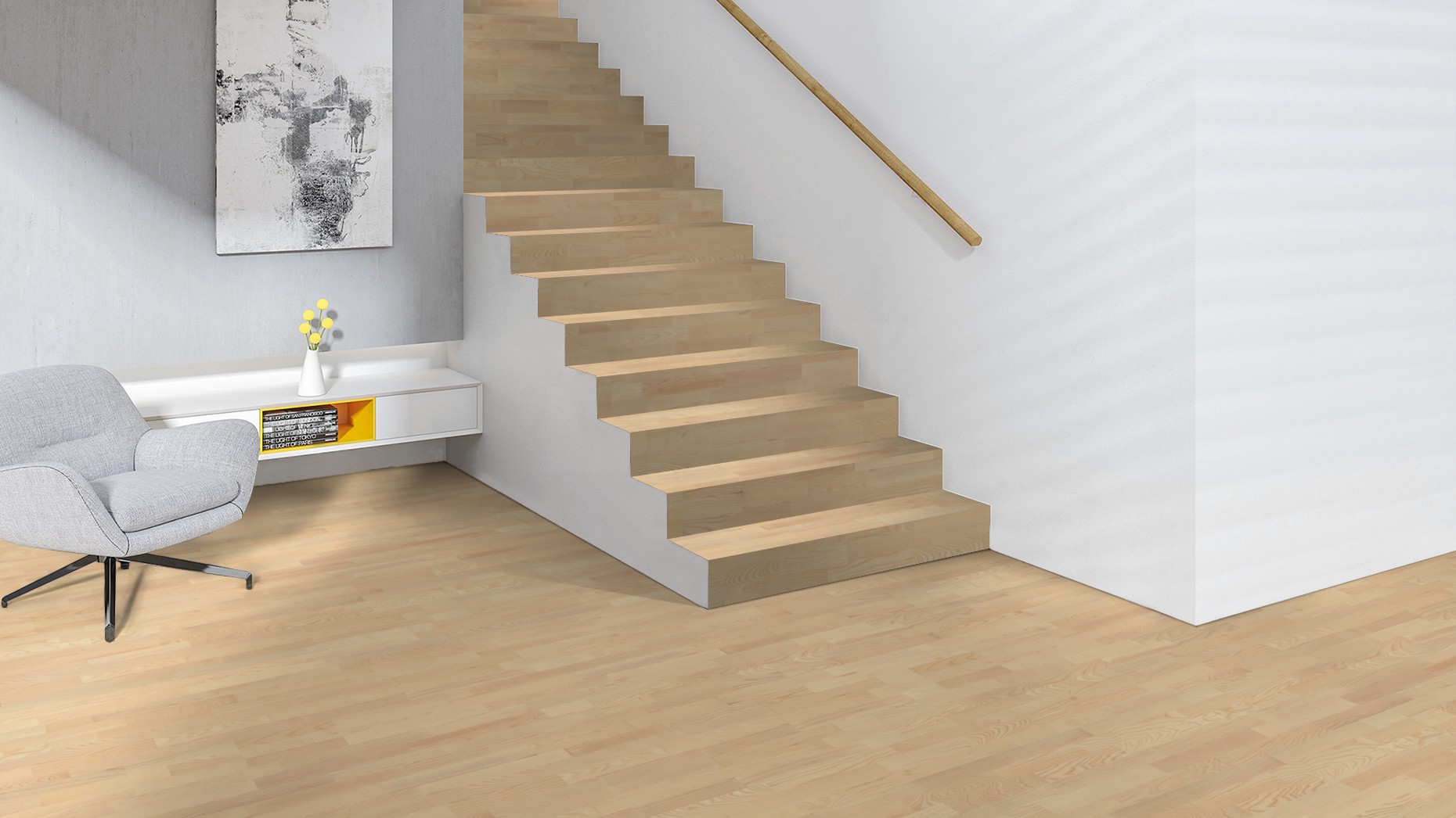 Паркетное решение для вашей лестницы, изготовленное по индивидуальному заказу. 